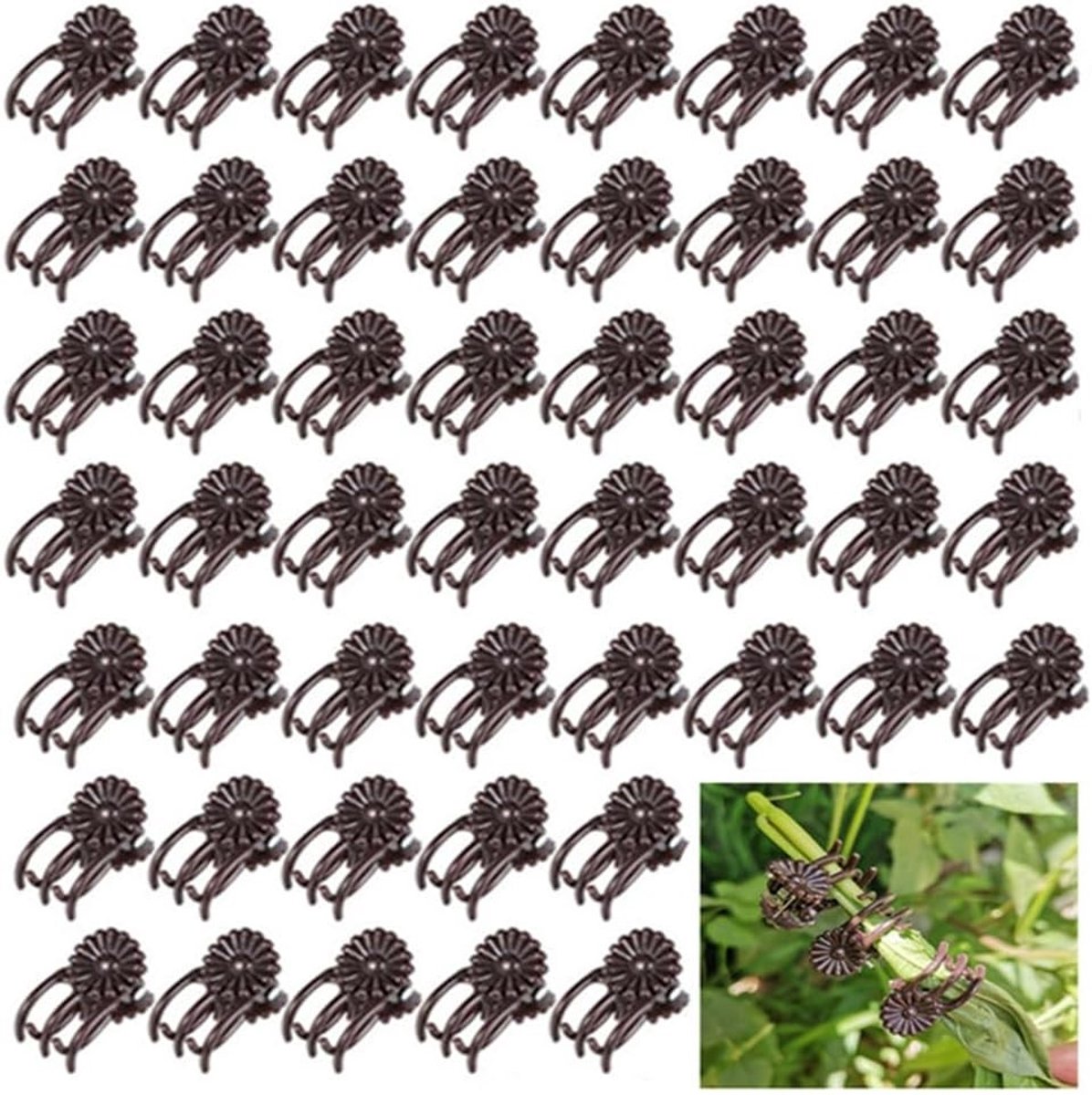 Set van 50 Herbruikbare Tomaat en Groente Clips voor Planten - Kleine Plastic Klemmen voor Tuin en Bloemen
