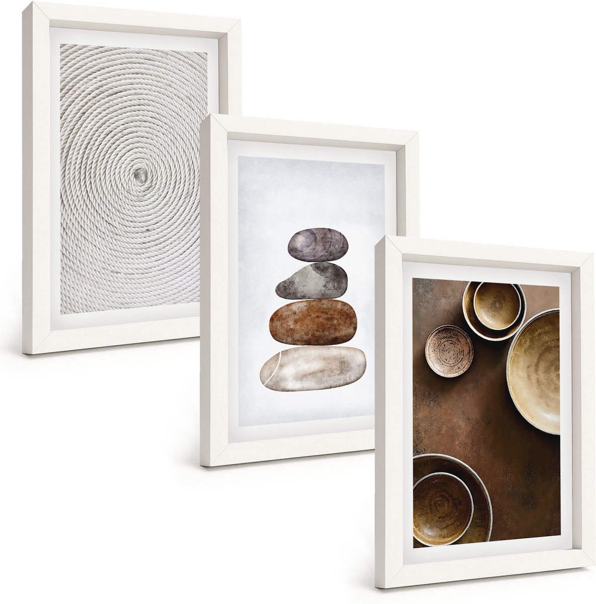 Wallfluent 3-Delige Schilderij Set - Texturen In De Kunst En Modern Design. - 20 x 30 - Wanddecoratie - Schilderijen Set - Interieur - Moderne Wanddecoratie