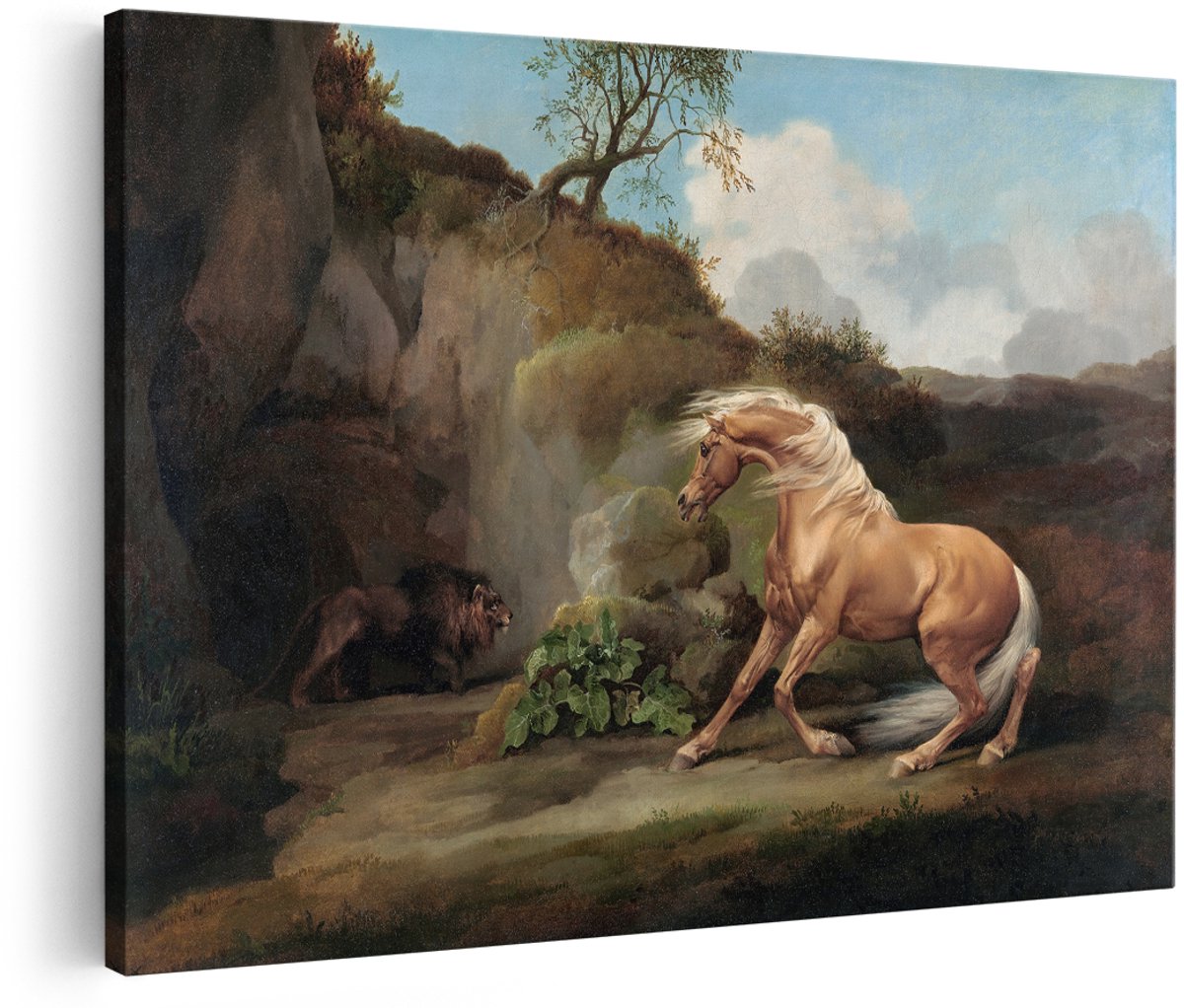 Artaza Canvas Schilderij Paard - 180x120 cm - Groot - Wanddecoratie Leeuw - Muurdecoratie Dieren - Schilderijen Op Canvas Landschap