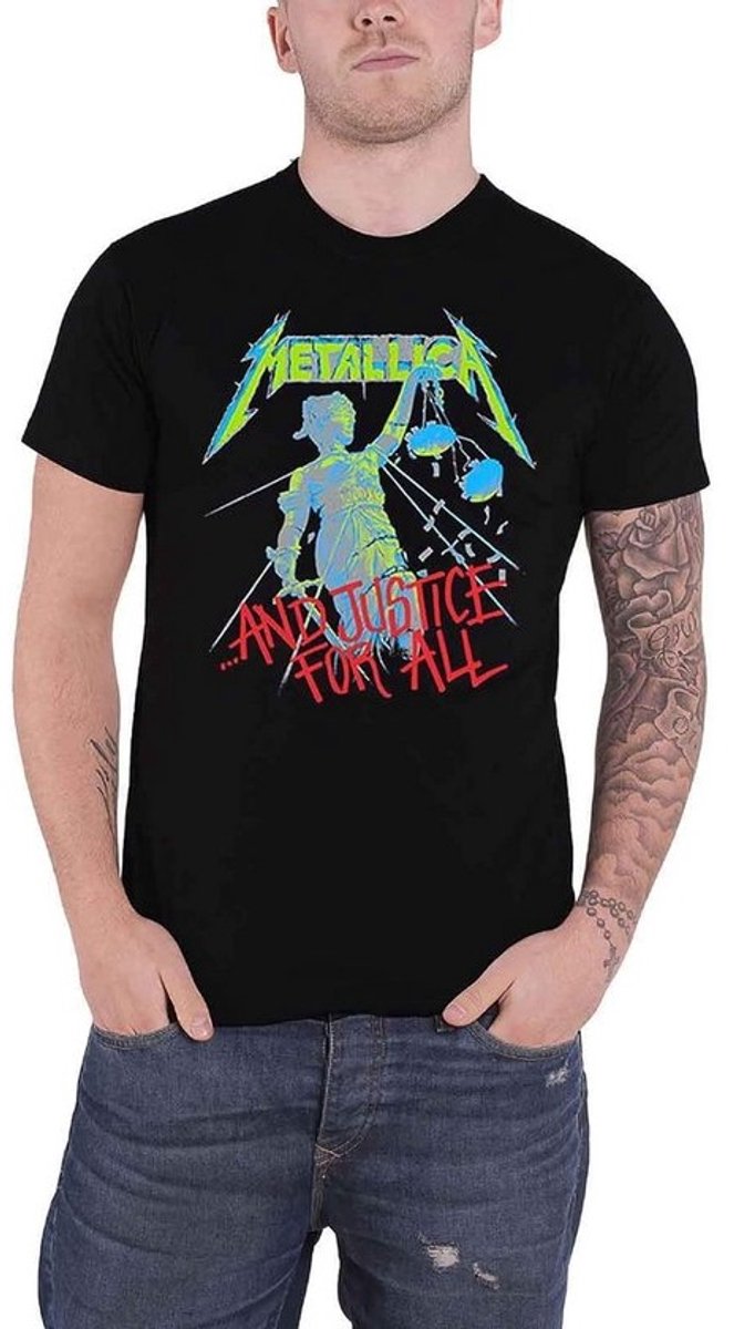 Band T-Shirt Heren Zwart 'And Justice For All' – Officieel Rock Merchandise