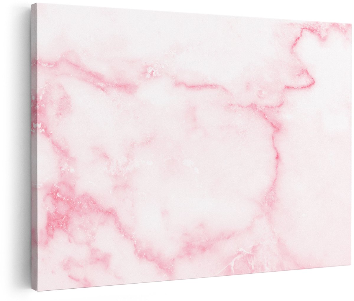Artaza Canvas Schilderij Abstracte Kunst - Roze Patroon Marmer - 180x120 cm - Groot - Foto Op Canvas - Wanddecoratie Woonkamer