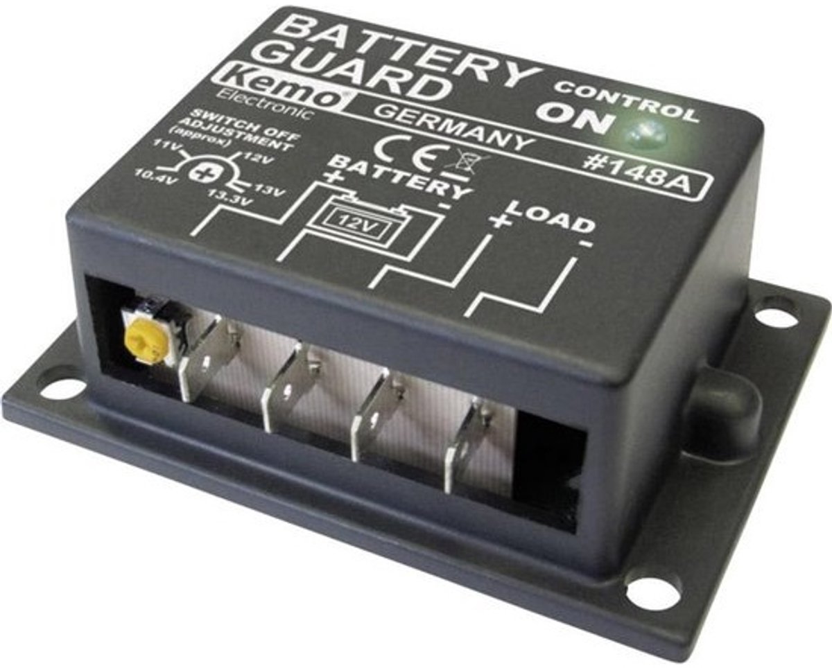 Accu Bewaker - Spanningsbewaker Batterij - Voorkom Diepontlading - Instelbare Uitschakelspanning - 6 x 8.7 x 3.3 cm