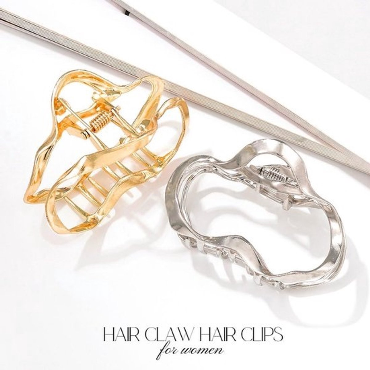 Grote Metalen Haarspeldjes Goud Antislip Klauwclip voor Dik Haar Accessoires Vrouwen