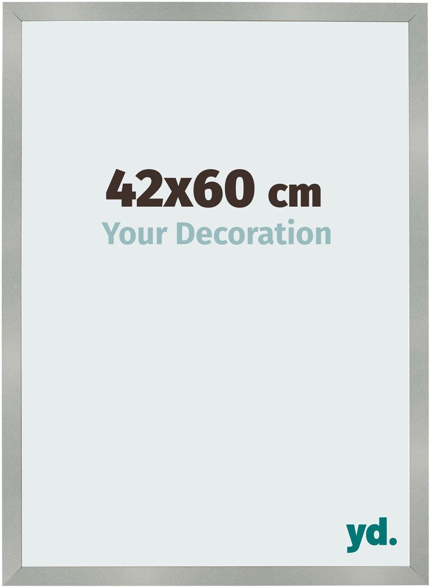 Your Decoration - Fotolijst 42x60 cm - MDF - Aluminium Geborsteld - Bologna