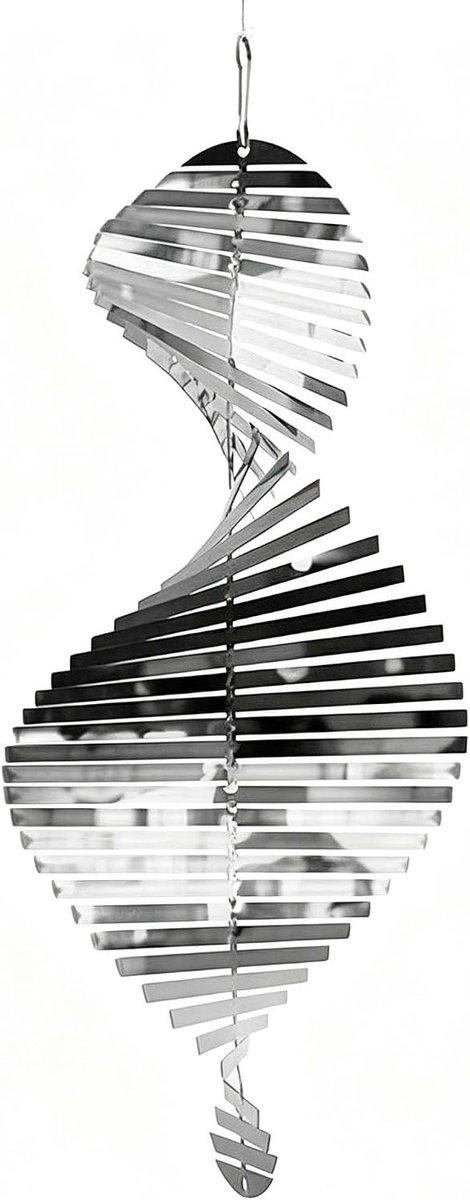 3D Helix Wind Spinner van RVS voor Buiten - Kinetische Tuindecoratie, Tuin, Balkon en Buitenruimte