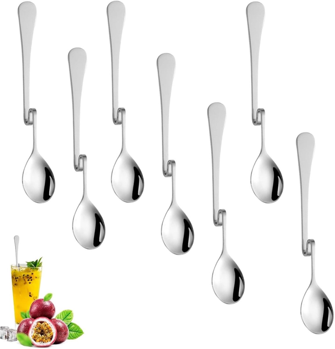Set van 7 houten lepel voor jam en honing met handvatten - Perfect voor ontbijt en desserts