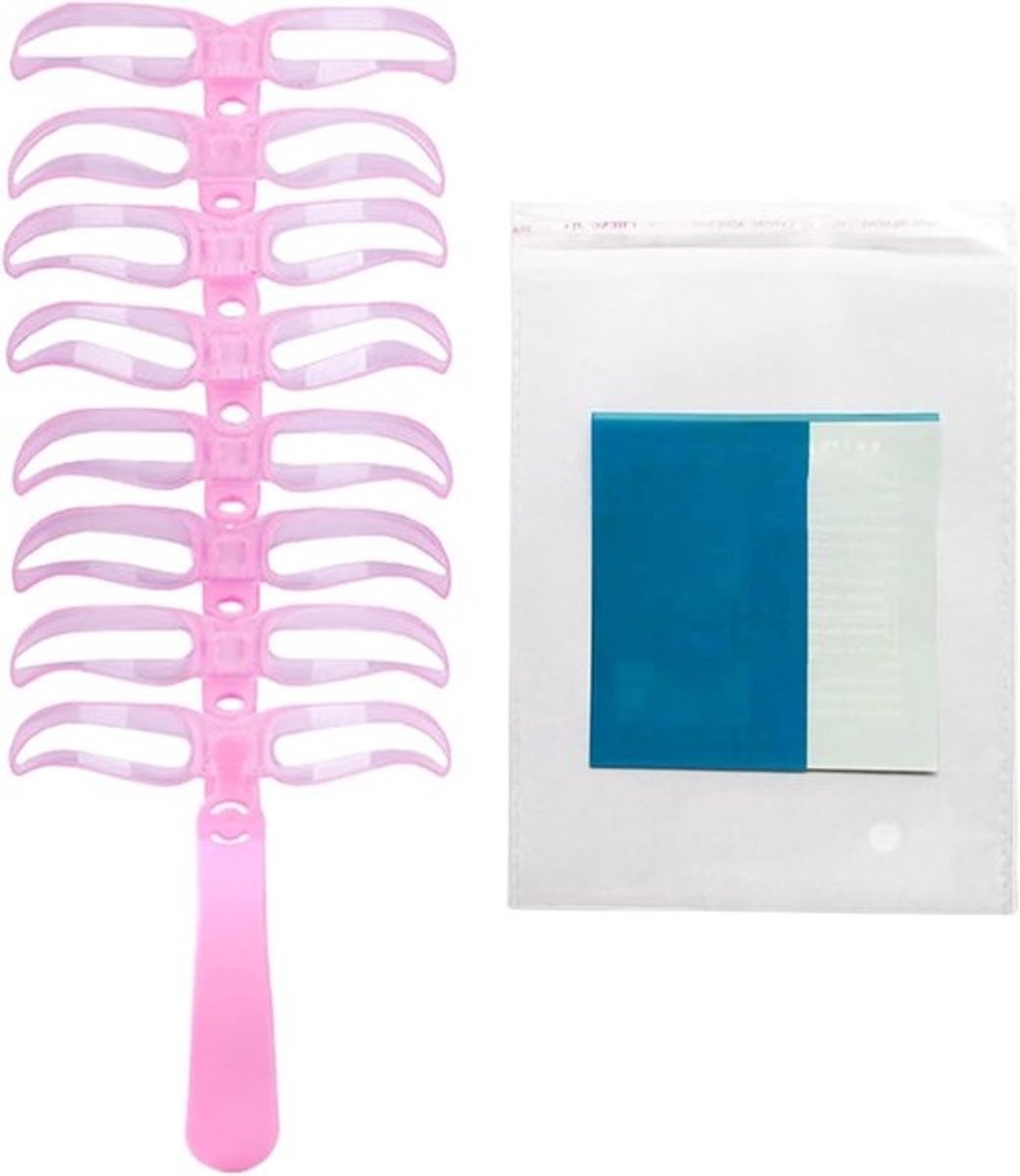 Wenkbrauwsjabloon Set - Vorm Gids - Make-up Aanbrengen - 8 Verschillende Vormen - 12.2 x 8 x 3.7 cm