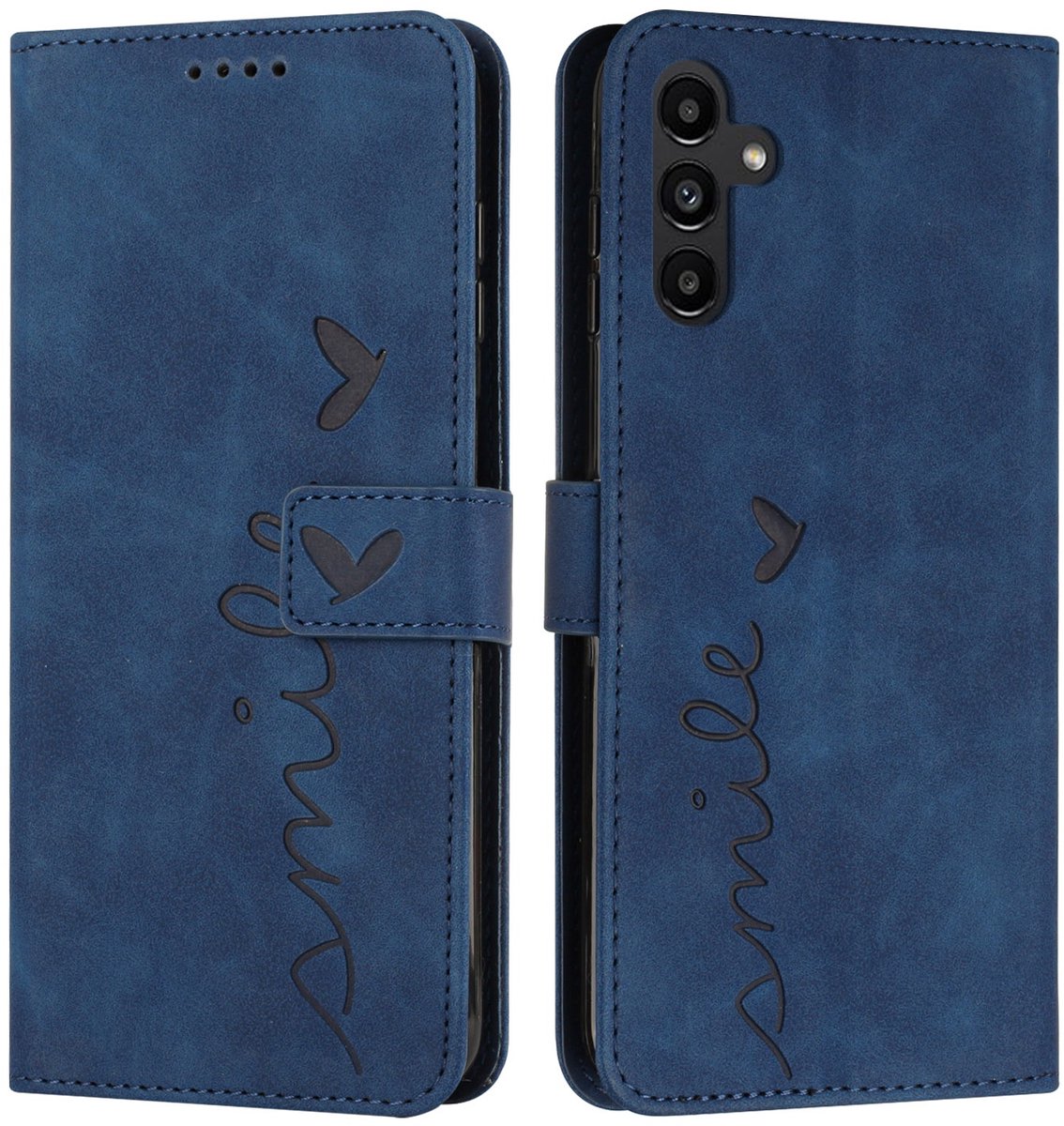 Coverup Hoesje - Geschikt voor Samsung Galaxy S26 FE Hoesje - Coverup Smile Book Case - Blauw