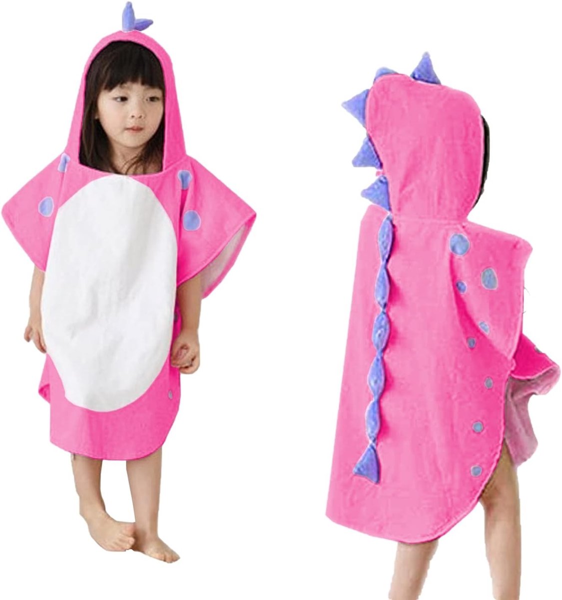 Hooded Badjas voor Kinderen met Dinosauruspatroon - Ideaal voor Zwemmen, Strand en Badderen