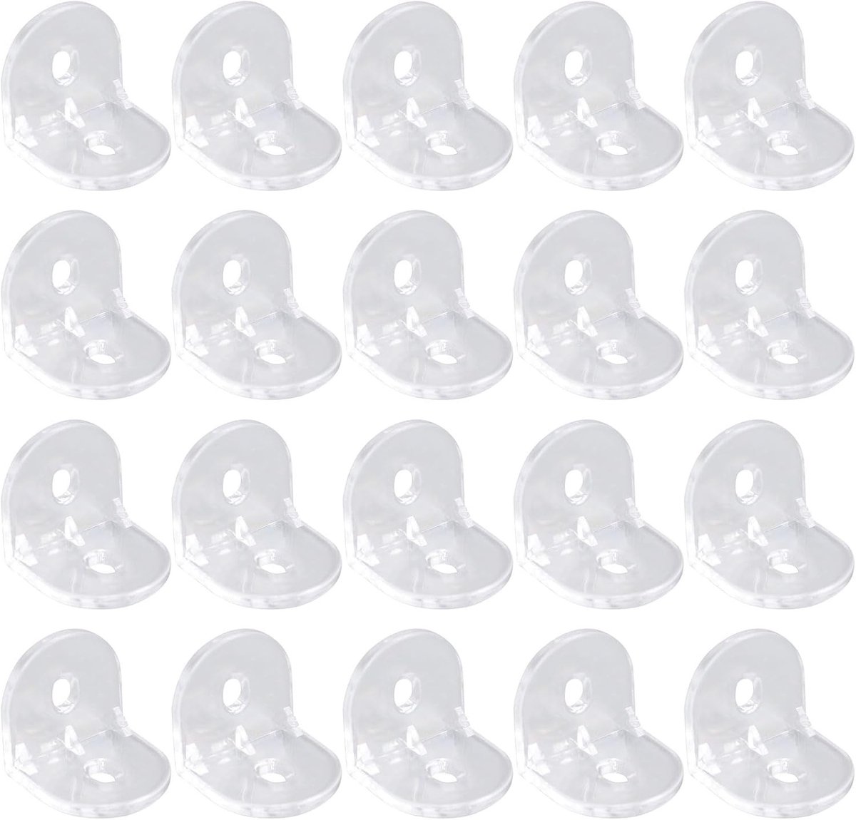Acryl L-beugels, 20 Stuks Heldere Hoeksteunen, 90 Graden Ondersteuning voor Plank en DIY Display Box, Transparant en Duurzaam