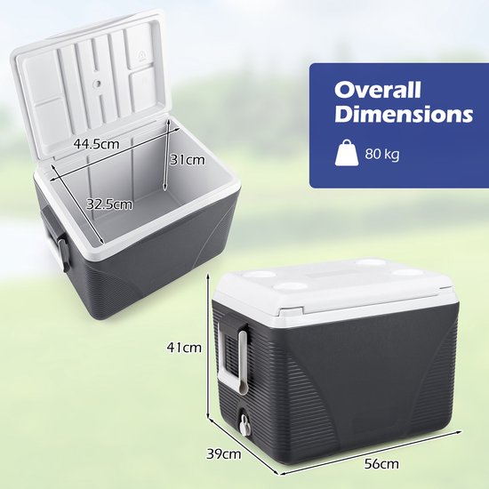 SureDeal® - Koelbox - Thermobox Houdt Inhoud - 56x39x41 cm - Zwart — afbeelding 3
