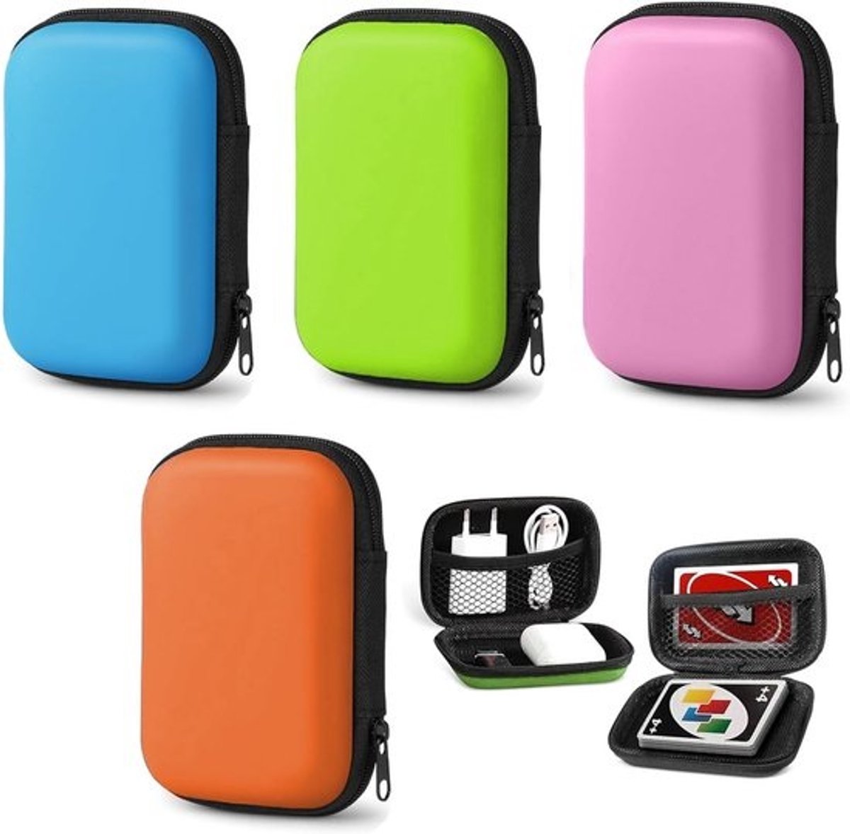 Speelkaartenbox EVA Compact Draagtas voor Kaarten Kaartspellen en Bluetooth Hoofdtelefoons - 4 Kleuren