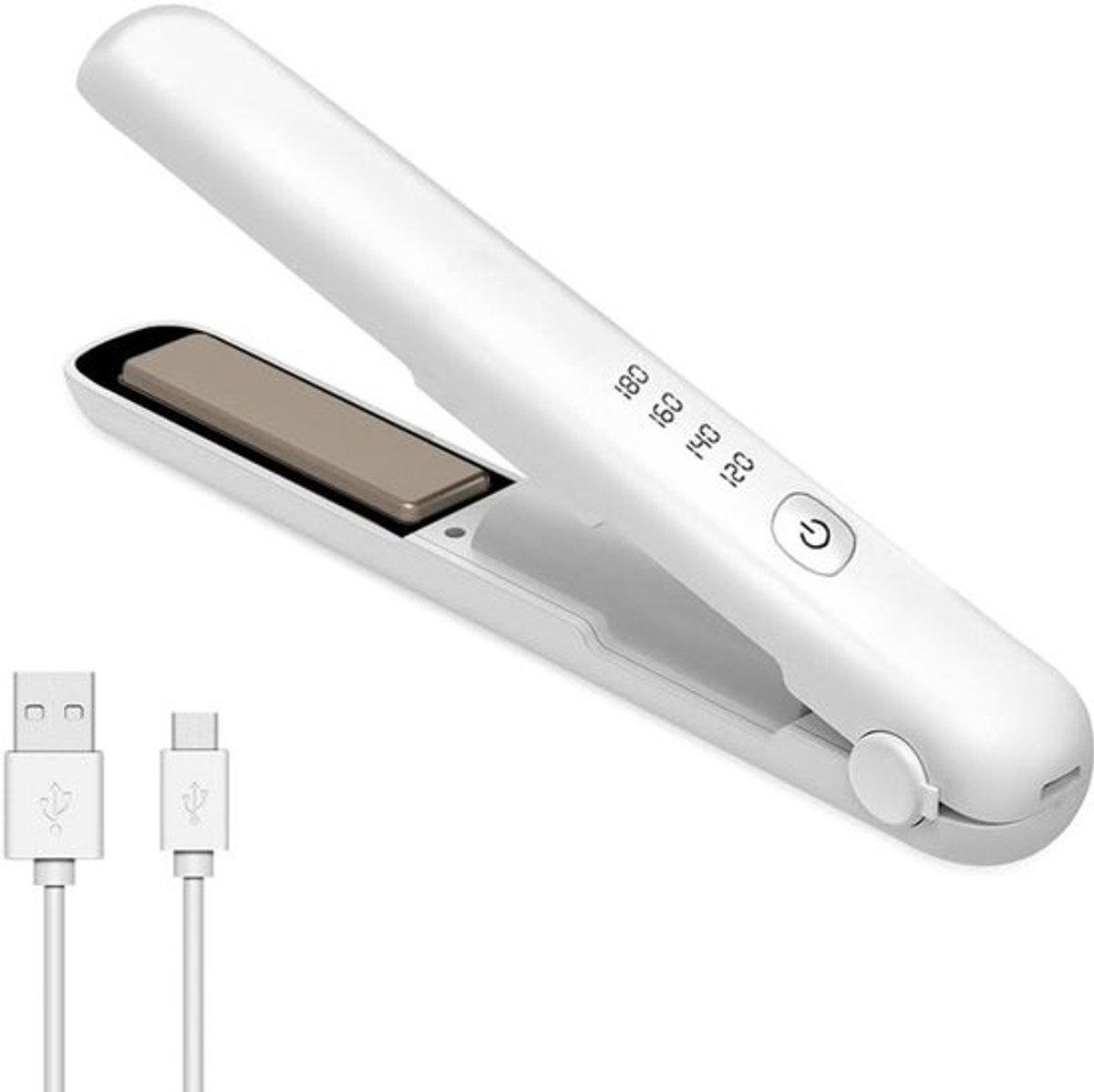 Draadloze Mini Stijltang USB Oplaadbaar 4 Temperaturen Reisformaat