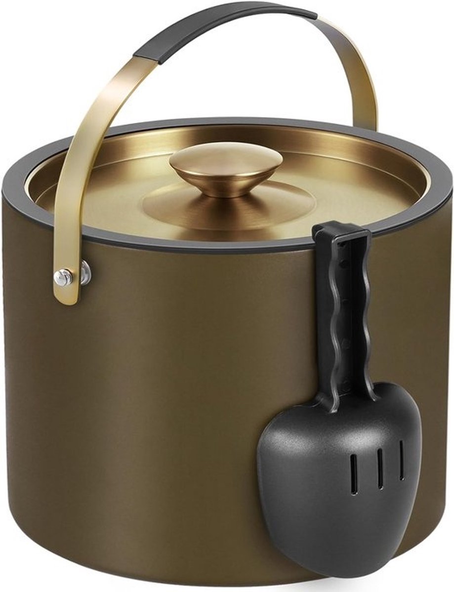 Moderne Geïsoleerde IJsemmer 3.2L met Siliconen Deksel en Accessoires - Perfect voor Feesten en Cocktailbars