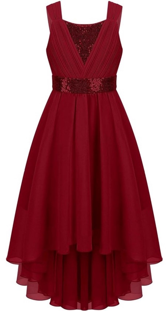 Elegante Meisjesjurk Chiffon Bruidsmeisje Ceremonie Communie Feest Jurk