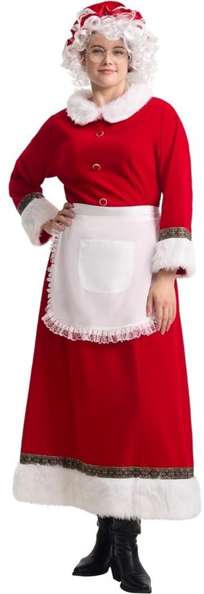 Deluxe Kerstjurk voor Vrouwen - Volwassene Santa Claus Kostuum