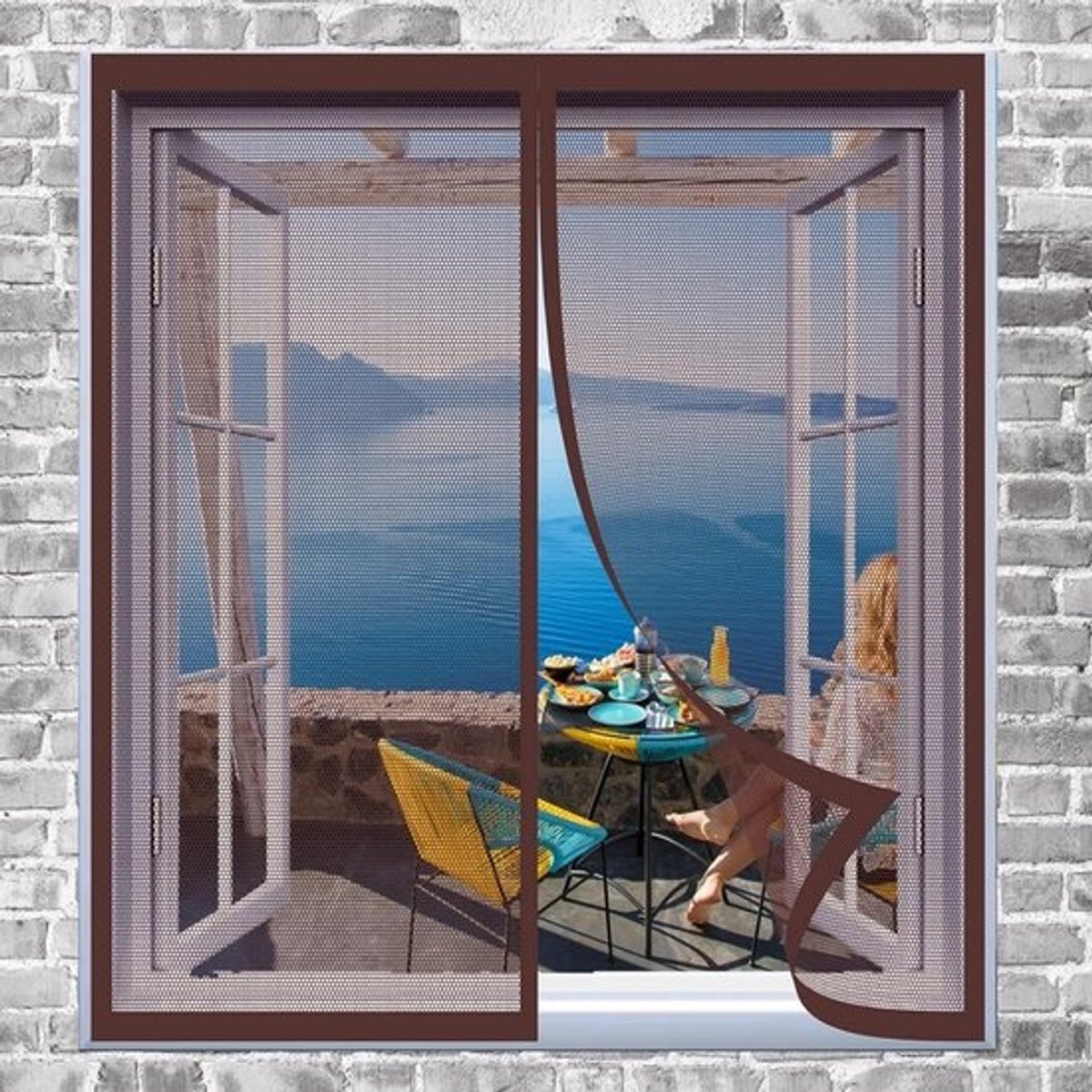 Magnetische Hordeur 80x170 cm Bruin - Insectenhor Voor Balkondeur en Schuifdeur - Eenvoudige Montage
