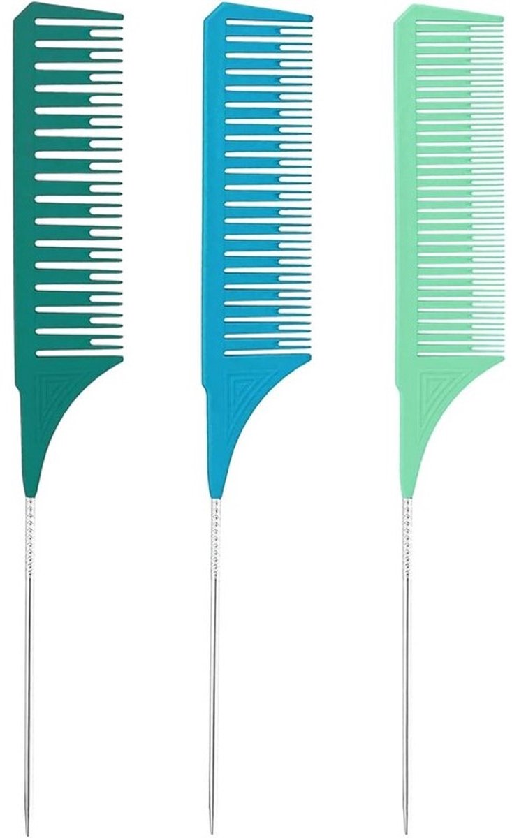 Professionele Antistatische Haarborstel Set - 3 Stuks Stekelborstels voor Styling en Knippen