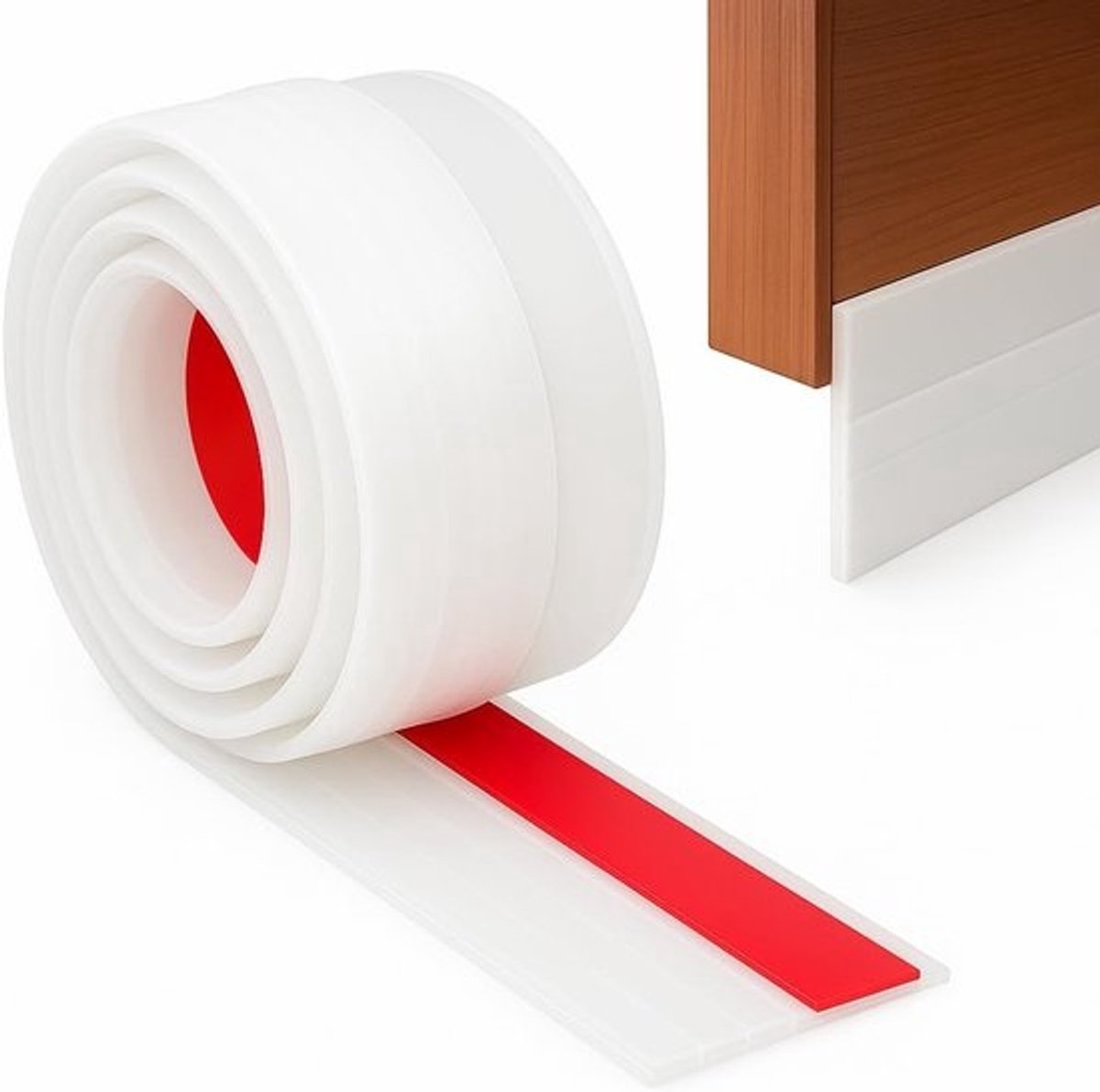 Deurstrips - Tochtstrip deur - Tocht weren - Zelfklevend siliconen - 100cm x 5cm - Wit