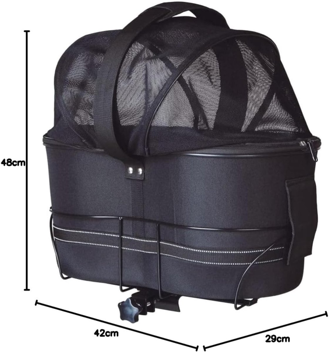 Lìon® Fietsmand Hond - Fietsmand Hond Voorop - Hondenmand Fiets - Zwart - 48cm x 2cm x 42cm