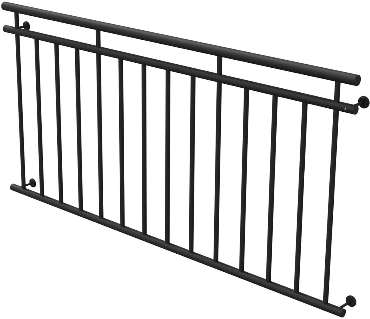 Frans balkon - Raamrooster balustrade - Woning verfraaien - Robuuste stalen constructie - 184 x 90 cm - Antraciet