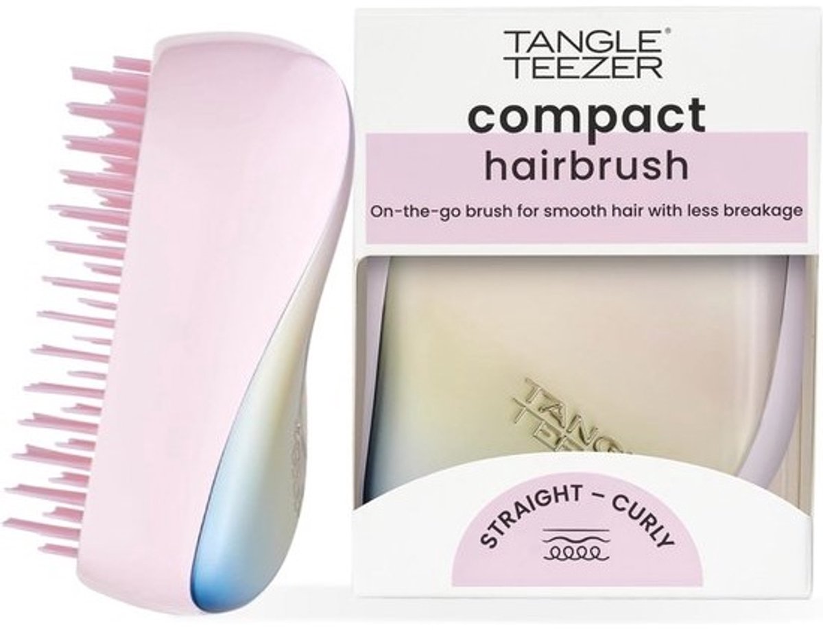 Compacte Haarkam - Parelmoerachtig Chroom voor Perfecte Styling