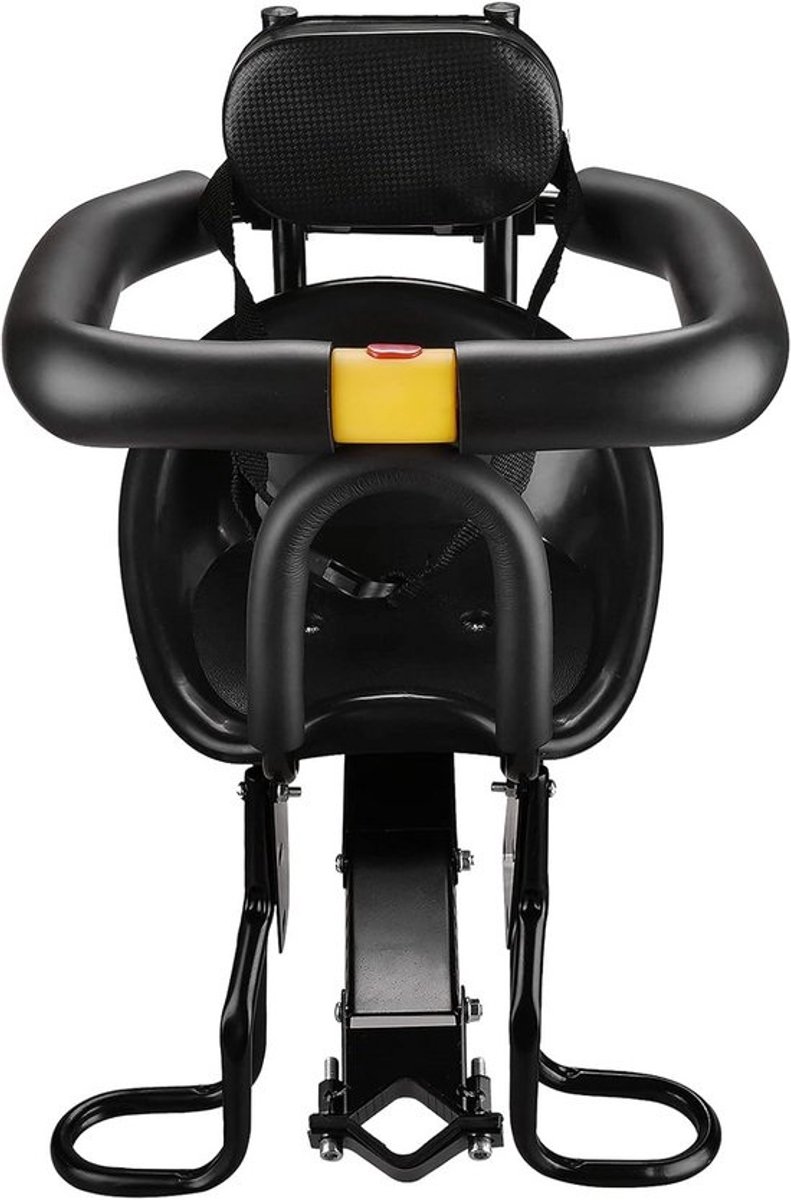 Kinderfietszitje met voetpedalen en rugleuning voor veilig fietsen vooraan - Comfortabel babyzitje voor MTB en racefiets