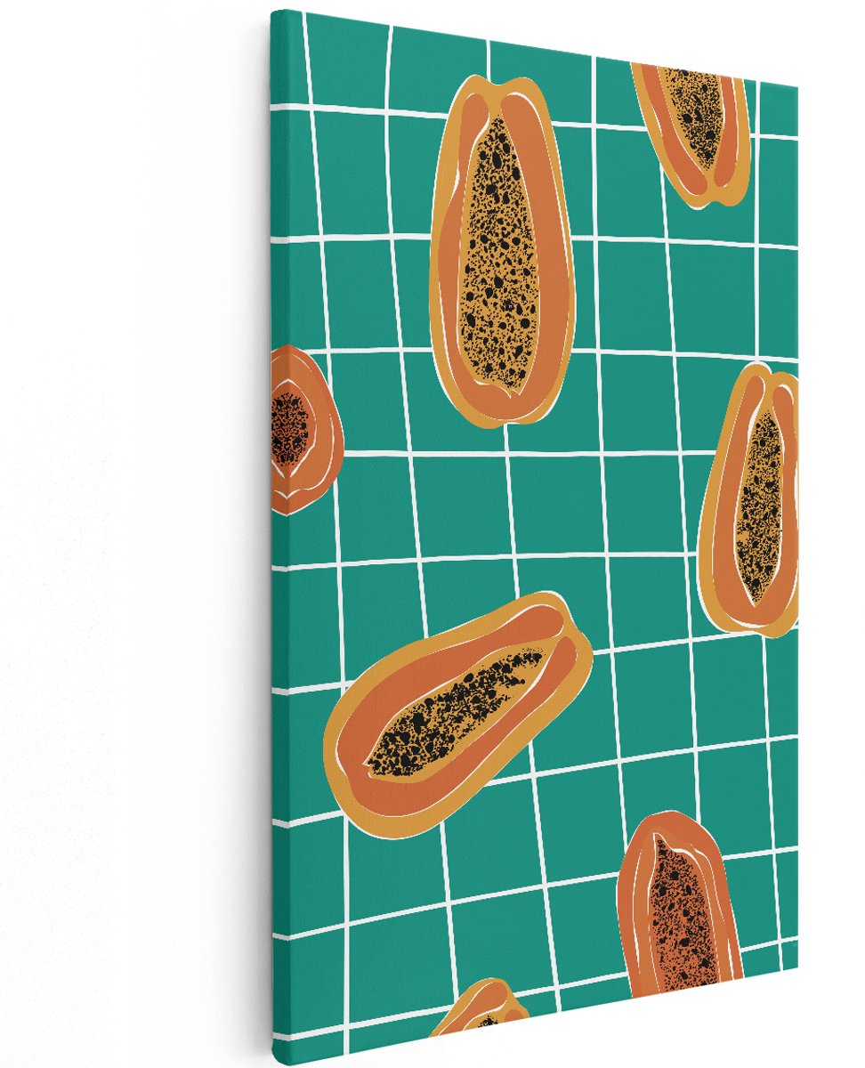 Artaza Canvas Schilderij Abstracte Fruit - 120x180 cm - Groot - Foto Op Canvas - Wanddecoratie Woonkamer