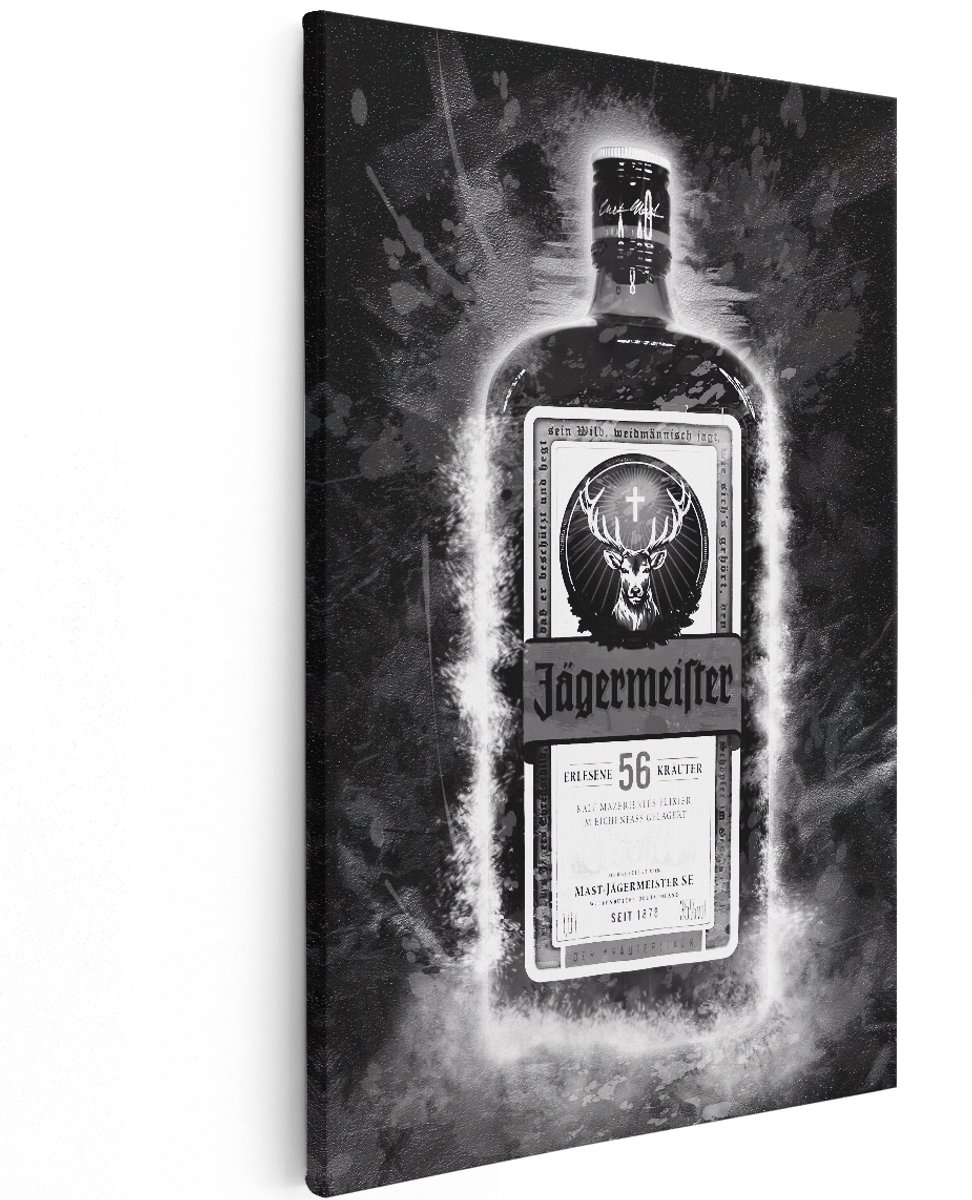 Artaza Canvas Schilderij Drankfles Jägermeister - 120x180 cm - Groot - Muurdecoratie - Canvas Print