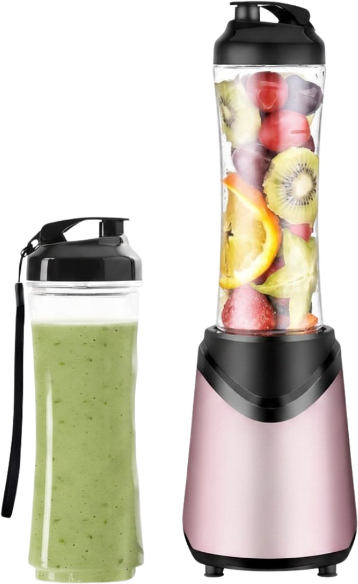 KIRA® Blender - Portable Blender - Draagbare Smoothie Maker voor Onderweg - Roze - 13cm x 13cm x 35cm