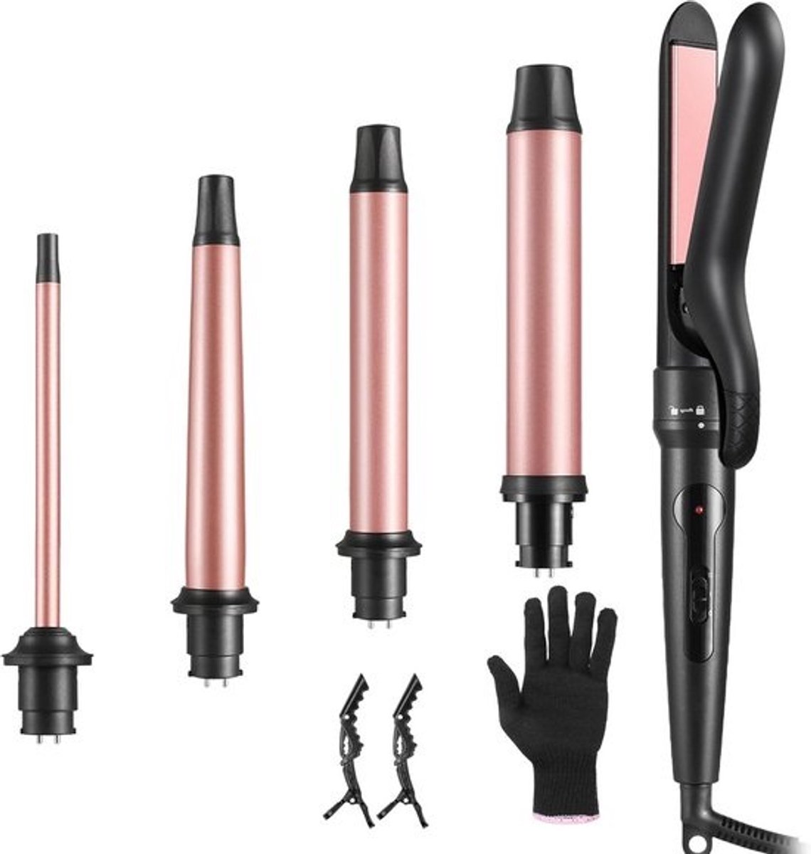 Multifunctionele Krulset 5-in-1 met Verschillende Opzetstukken voor Alle Haartypes