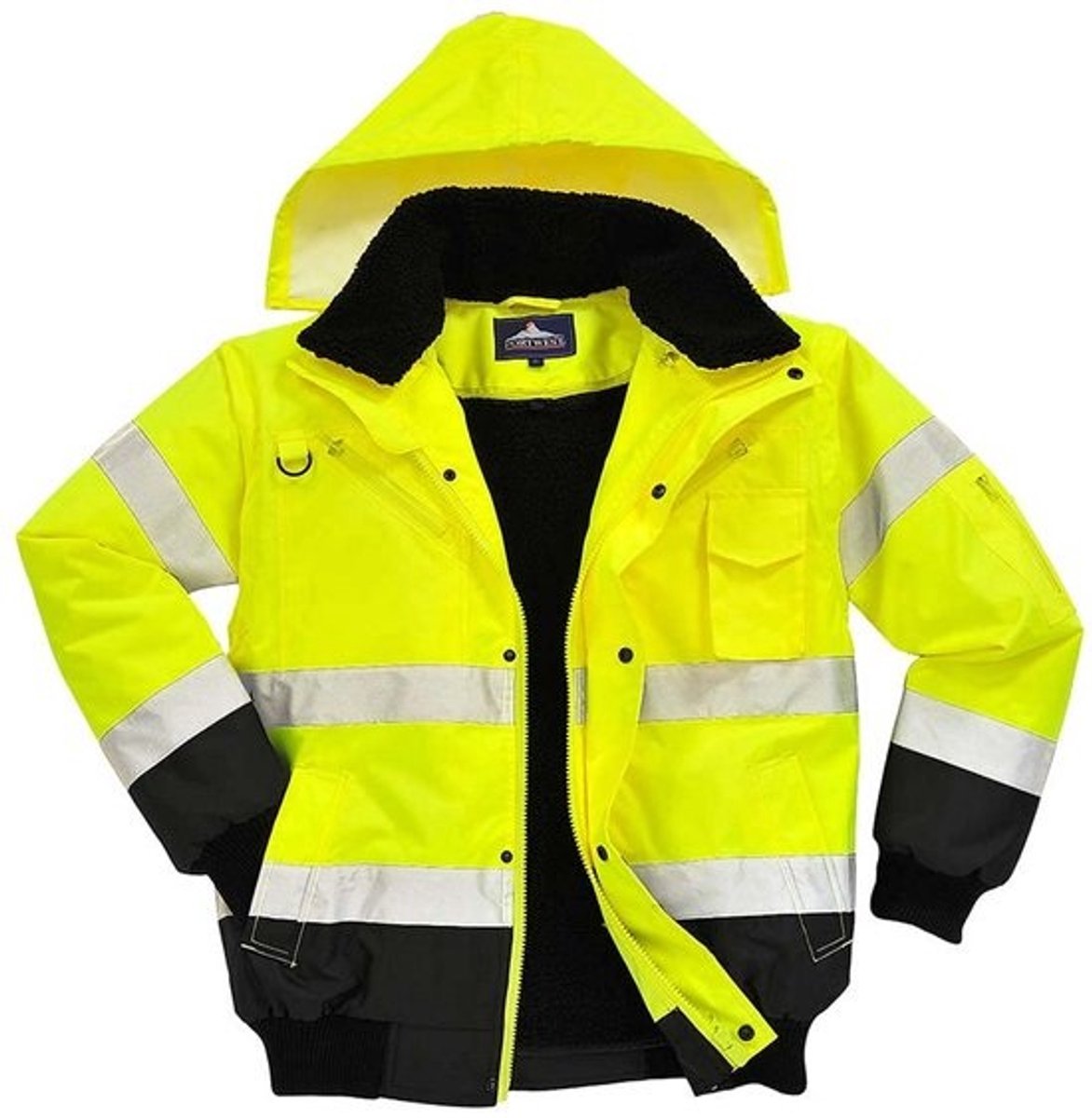 Hoge Zichtbaarheid Bomberjack - Fluor Geel/Zwart - Werkkleding