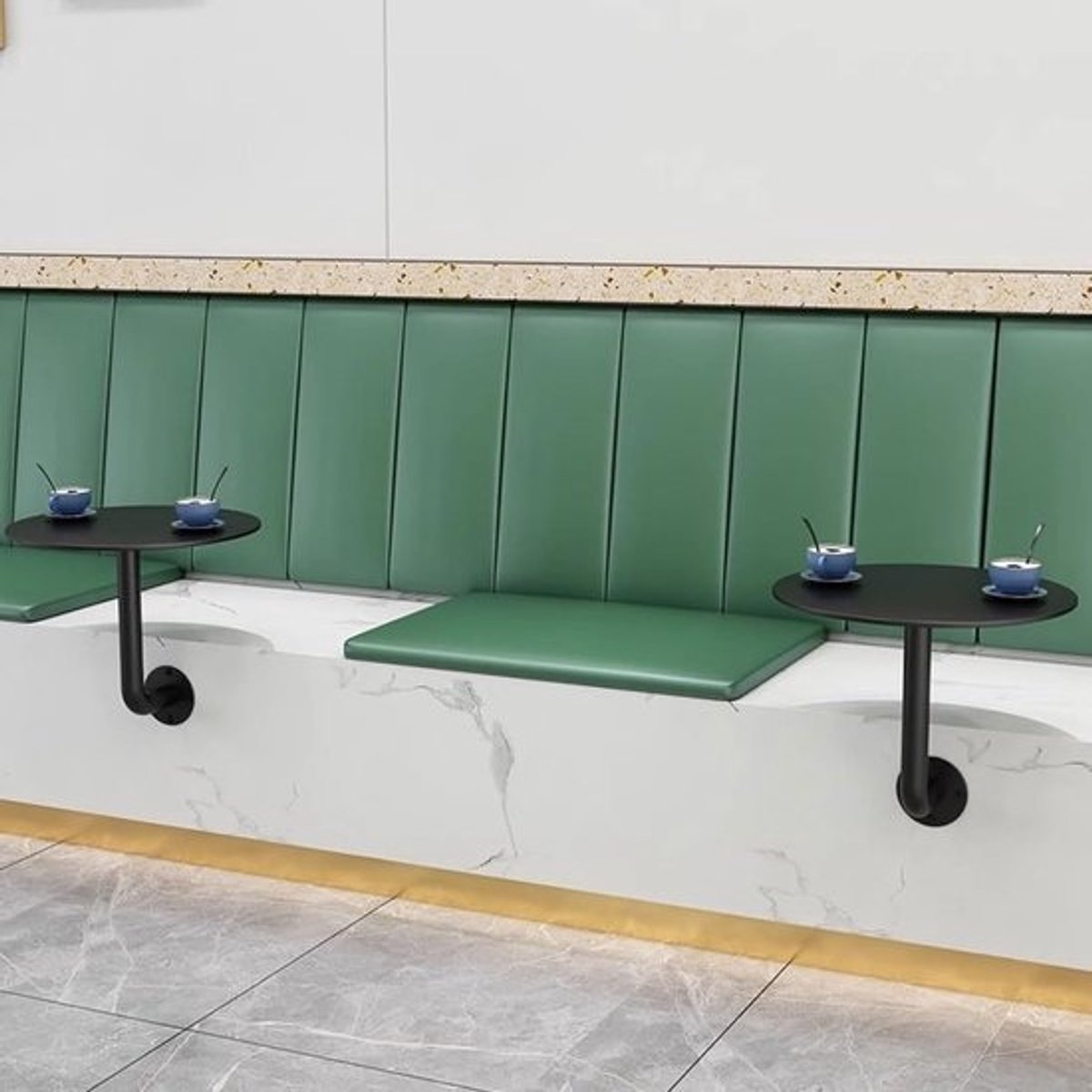 Ronde Bartafel - Keuken Tafel Pubtafel - Kleine Ruimte - Wandmontage Optie - Diameter 40cm - Zwart