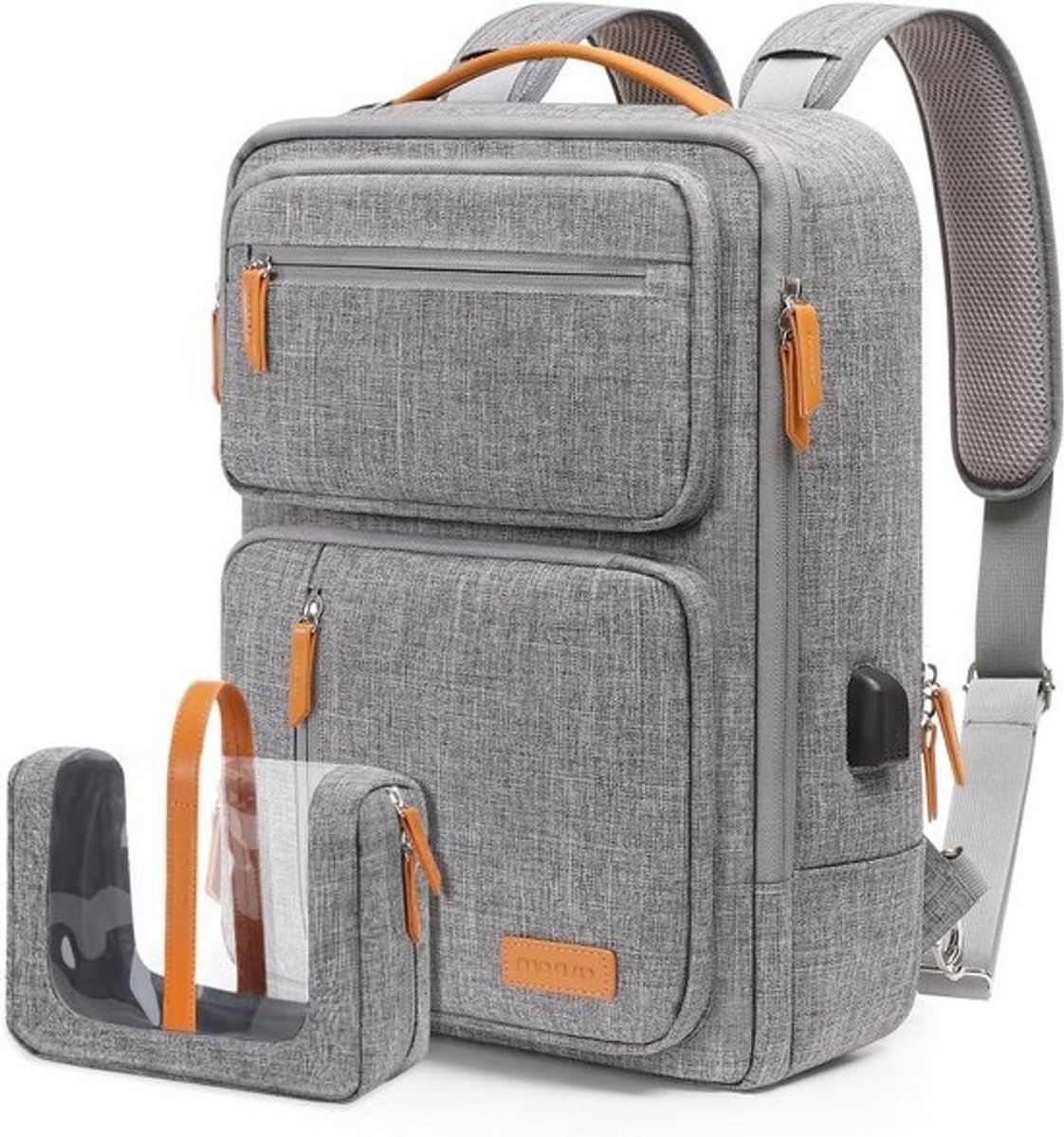 Waterdichte Laptop Rugzak 15,6 16 inch met USB Oplaadpoort - 3-in-1 Reistas & Laptoptas