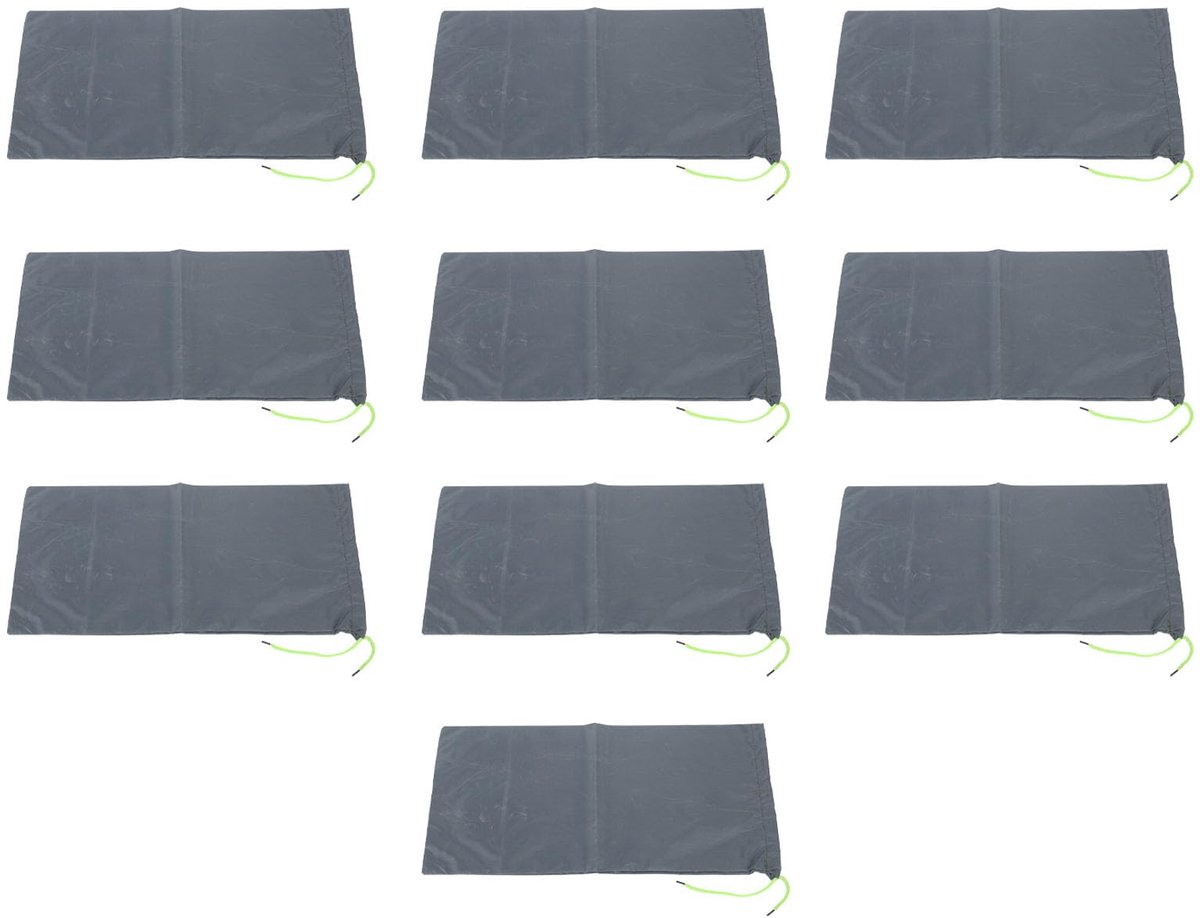 10 Stuks Polyester Zandzakken - Zandloos & Herbruikbaar - Met trekkoord - Voor overstromingen en kelders - Grijs