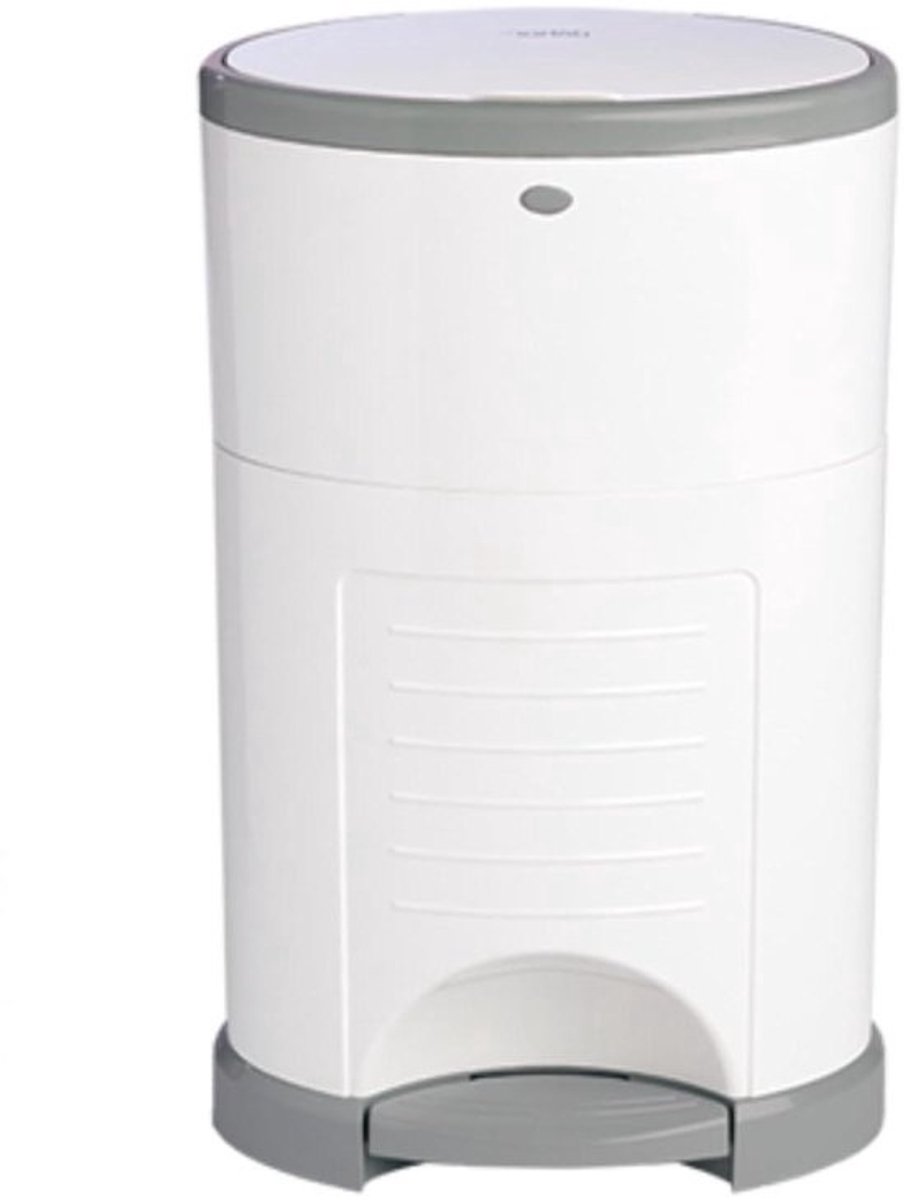 Luieremmer EKO Plus - Afvalbak Luiers - Babyverzorging Thuis - Handsfree Stap-Val-Gedaan - 26 Liter Capaciteit - Wit