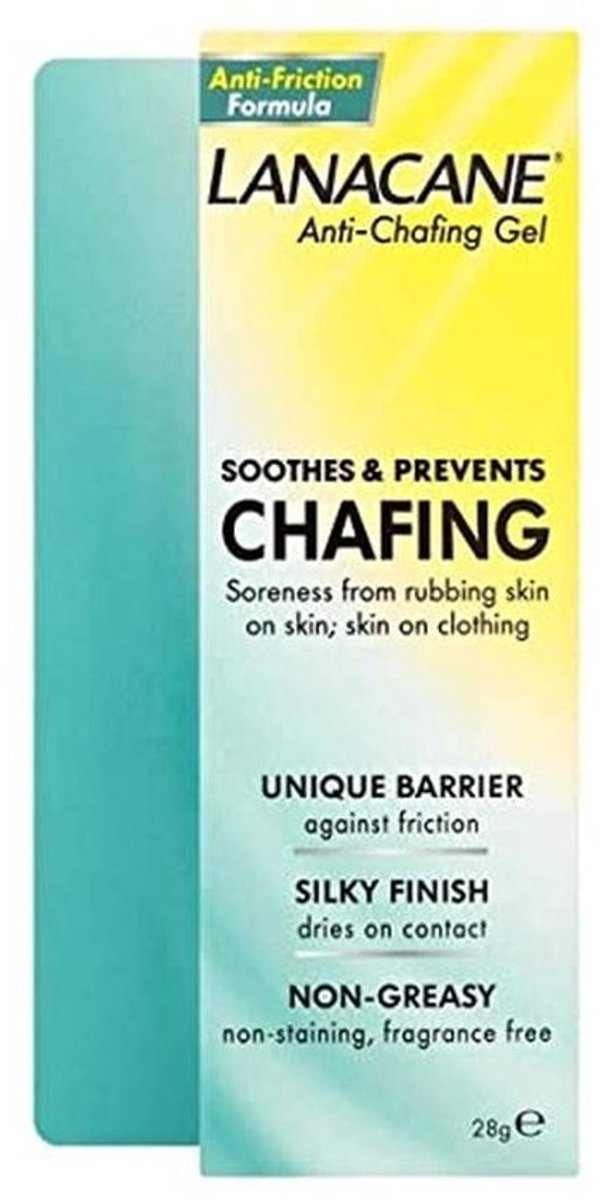 Lanacane Anti-Chafing Gel, kalmeert en helpt pijn te verlichten door wrijven huid op huidcontact, niet-vlekken, geurvrij, hardlopen, fietsen en reizen essentieel, 28g