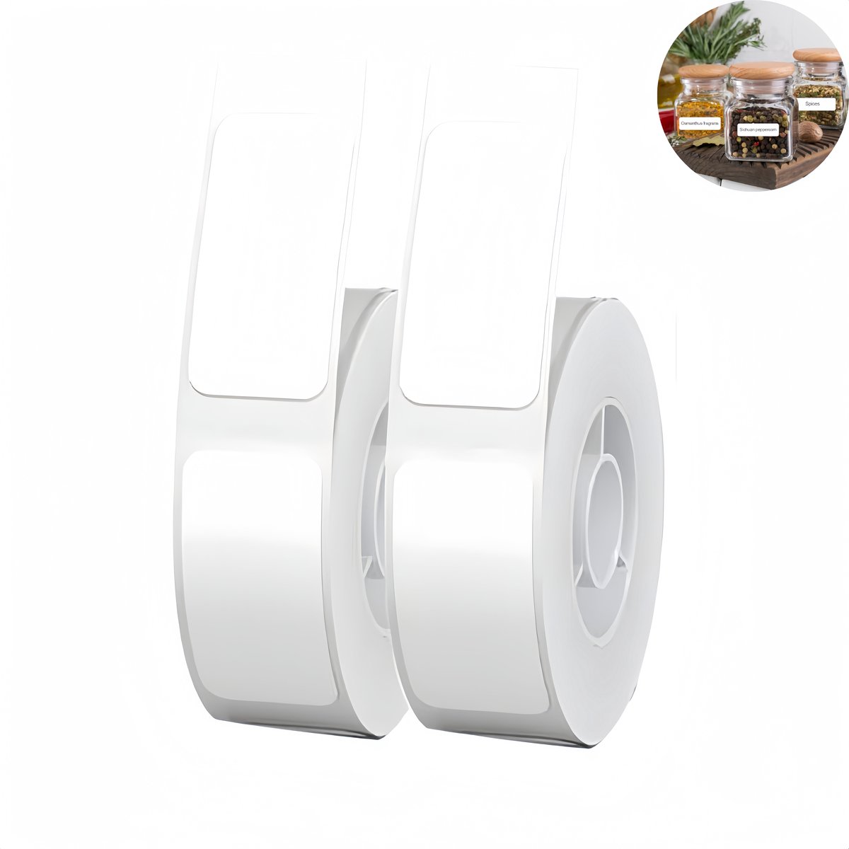 2 rollen - D30-label - etiketrollen - zelfklevende thermische etiketten - pvc - 12 x 40 mm - 150 stuks per rol - compatibel met d30 p12 p15 p0 labelprinter - prijs‑ en naamstickers voor thuis en kantoor - wit