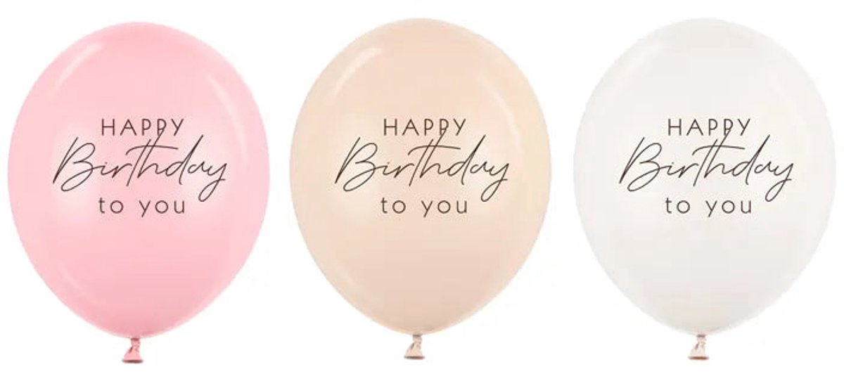 Ballonnen ‘Happy Birthday to You’ Pink Mix (50st)