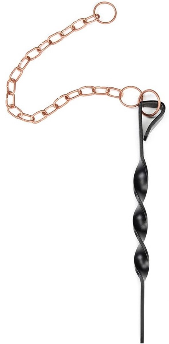 Regenketting Anker - Bevestiging Staak - Stabiele Regenketting - Inclusief Koperen Ketting - 12 Inch Staak - Zwart Gepoedercoat