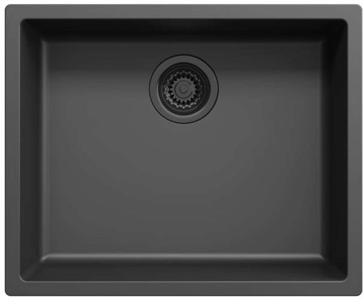Spoelbak 50x40 cm zwart onderbouw en opbouw Pure.Sink