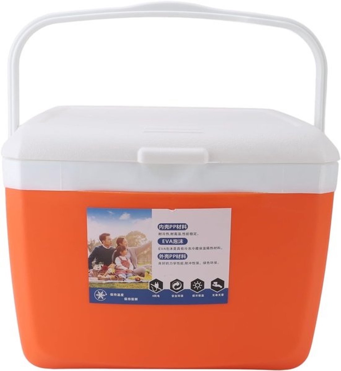 Draagbare Koelbox - Geïsoleerde Cooler - Outdoor Activiteiten - Lekbescherming - 13 Liter - Oranje