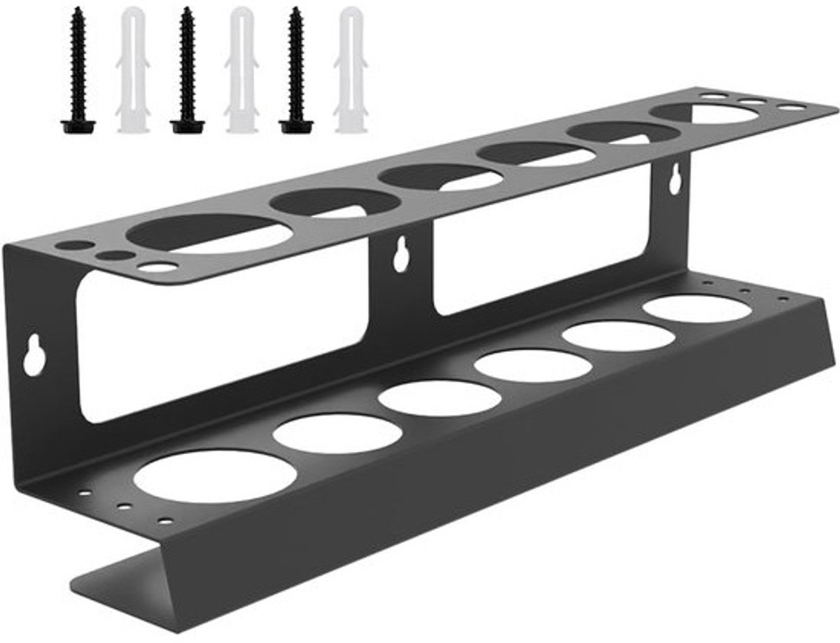 Kit Houder - Opslag Rek - Werkplaats Organisatie - Wandmontage Oplossing - 42.9 x 12.8 cm - Zwart