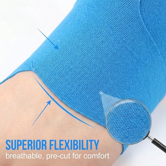 Set van 8 Kinesiologische Enkelbanden, Vooraf Geknipt en Waterdicht Sportsteun voor Hardlopen en Voetbal, Unisex 23 x 18 cm, Ideaal voor Blessurepreventie en Stabiliteit — afbeelding 3