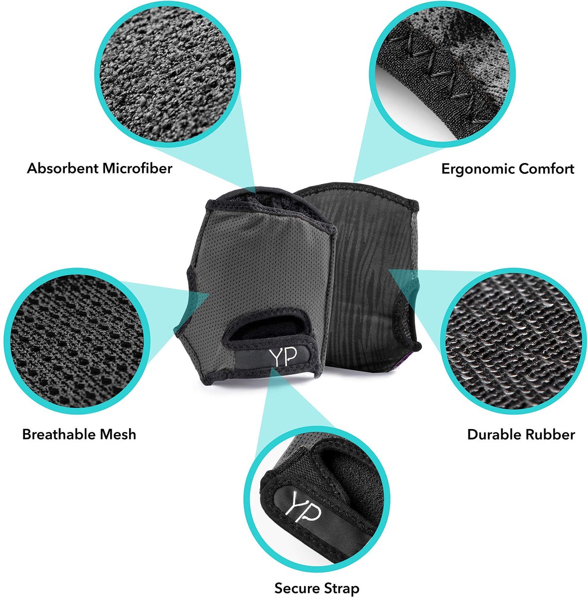 YogaPaws Elite gewatteerde antislip griphandschoenen voor dames en heren, voor yoga, poweryoga, pilates, fietsen - ShopVlot