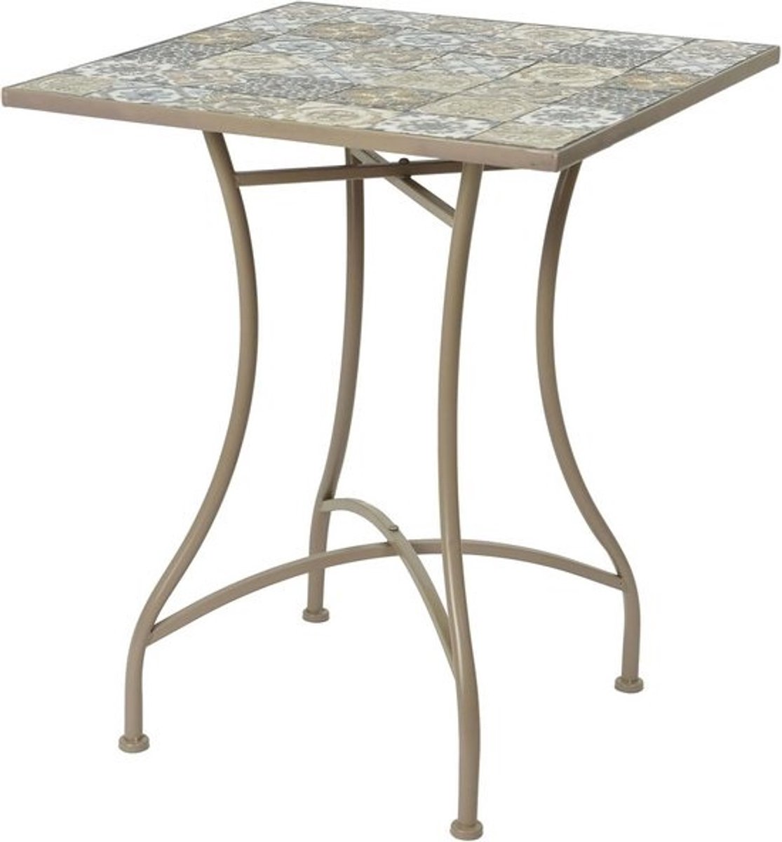 Bistro Tafel - Buiten Tafel - Tuin Ontspanning - Mozaïek Decoratie - 58 x 58 x 72 cm - Zwart