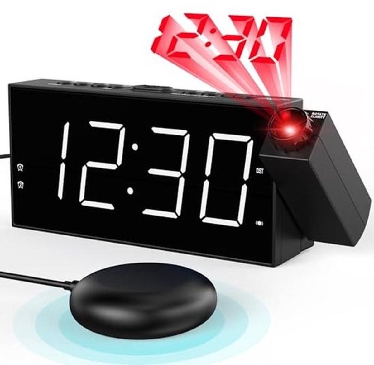 Digitale Alarmklok met Projectie en Vibratiefunctie voor Slechtzienden