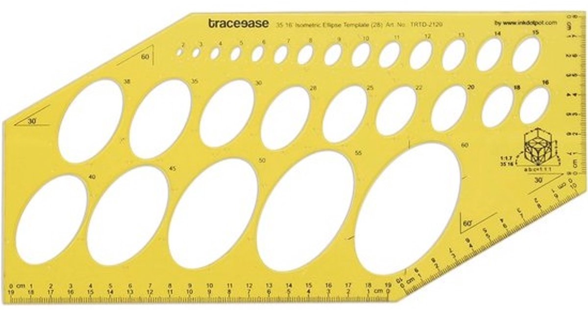 Geometrische Stencil voor Isometrische en Ellips Tekeningen - Precisie Tekensjabloon