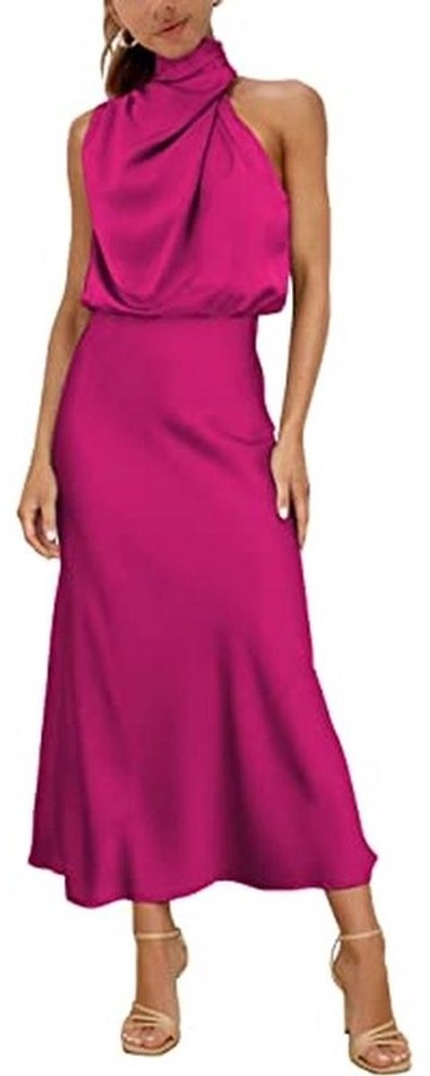 Elegante Dames Maxi Jurk met Hoge Taille voor Bruiloft en Cocktail Party
