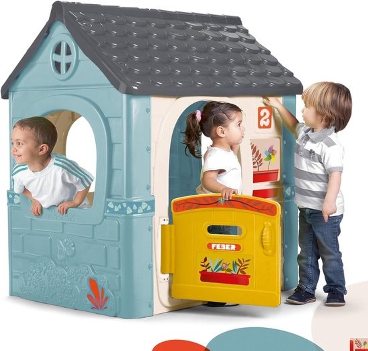 Speelhuisje Buiten - Kinderspeelhuis - Buiten Spelen - Sticker Decoratie - 109 x 88 x 20 cm - Meerkleurig